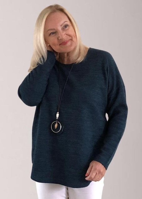 Mudflower Teal Jumper with Necklace